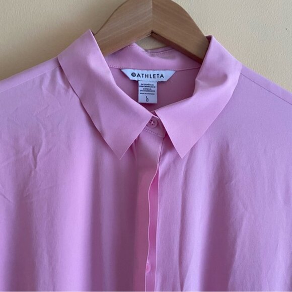 Athleta 2022 Urbanite Dress Woman Large Pink Belted Breathable Office Preppy - Picture 5 of 16